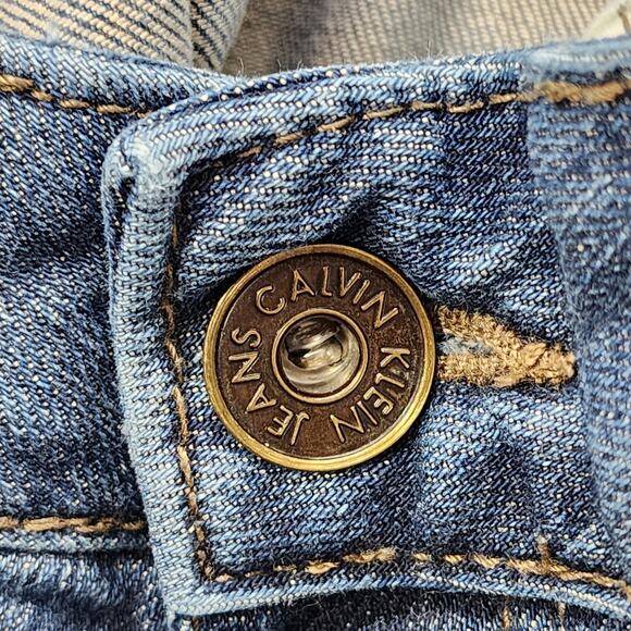 Calvin Klein Jeans Womens 12 Blue Mid Rise Slim Bootcut Stretch Denim Casual - Picture 2 of 16